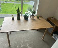 Wood veneer dining table