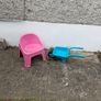 kids chair and toy wheel barrow Image 2