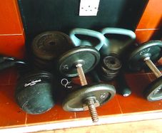 Various weight lifting equipment
