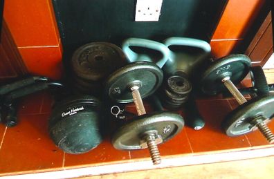 Various weight lifting equipment