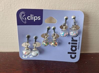 Claire's Clip-on Earrings 3 pack Baubles Set