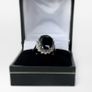 9ct Gold ring with a large sapphire and diamonds Image 3