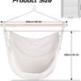 _Hanging Chair, Hanging Seat with 2 Removable Cushions, Hammock Chair with Thick Rope, Washable Hanging Swing for Children & Adults, Maximum Load 150 kg for Bedroom in Patio Garden Image 2