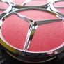 4x Red shining 75mm Mercedes Benz Alloy Wheel Center Caps cap Hub Cover Image 6
