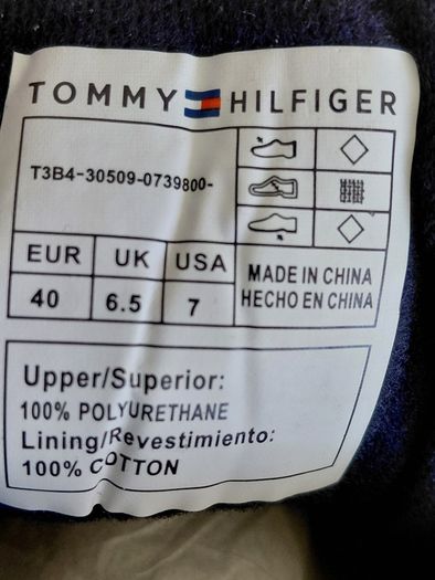 Tommy Hilfiger Unisex Leather Footwear Low Cut Lace-Up Sneaker Blue UK-6.5/EUR-40 Style:T3B4-30509-0739800-/Blue-2024