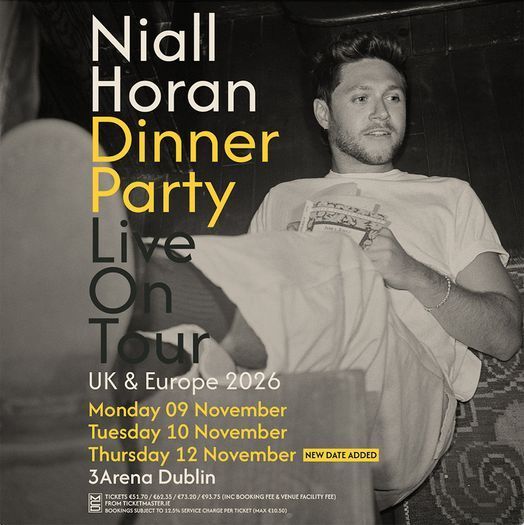 Niall horan - Dinner party Live on Tour -Nov 9th -  two tickets