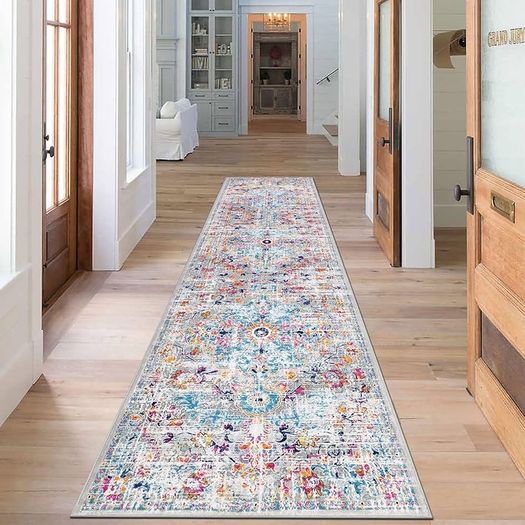 Hallway Runner Rug Non Slip 65x210cm Carpet Runners for Hallways Long Hall Rug Washable Distressed Kitchen Runner Mat Low Pile Floor Runners for Hallway, Entryway, Bedroom, Laundry Room