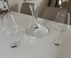 Patrick Guilbaud wine decanter and glasses