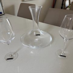 Patrick Guilbaud wine decanter and glasses