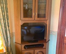 Oak Tall corner display/TV unit & Oak sideboard
