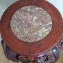 Vintage Asian marble inlaid carved plant stand Image 2