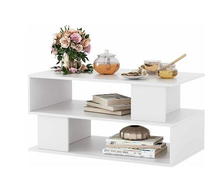 BRAND NEW 2 Tier Side/Coffee Table Rectangular Open Storage Shelf Living Room 90x50x45cm