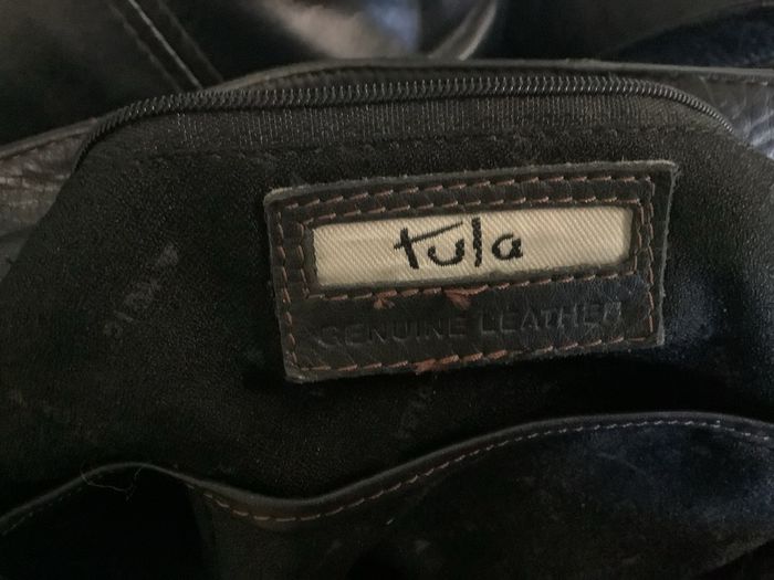 Black leather shoulder bag