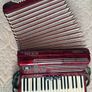 Vintage Settimio Soprani 80 Bass Piano Accordion, Red Pearl, Made in Italy, with Case Image 2