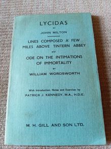 1930s-1940s Lycidas. John Milton. William Wordsworth. Dept. Of Education. Ireland. Vintage.