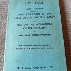 1930s-1940s Lycidas. John Milton. William Wordsworth. Dept. Of Education. Ireland. Vintage.