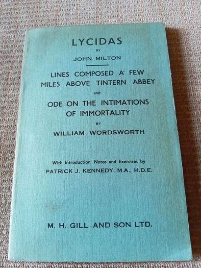 1930s-1940s Lycidas. John Milton. William Wordsworth. Dept. Of Education. Ireland. Vintage.