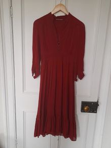 Comptoir des cotonniers silk burgundy dress