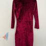 Burgundy Velvet Mini Dress Image 3