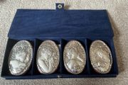 Gorgeous Vintage Italian Silver Plated Art Nouveau Wall Plaques
