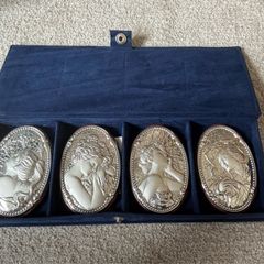 Gorgeous Vintage Italian Silver Plated Art Nouveau Wall Plaques