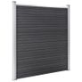 WPC Fence Set 4 Square + 1 Slanted 792x186 cm Grey Image 3