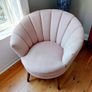 Meadows And Byrne Blush Pink Velvet Shell Accent Chair Image 2