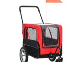 2-in-1 Pet Bike Trailer & Jogging Stroller Red and Black