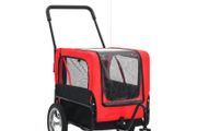 2-in-1 Pet Bike Trailer &amp; Jogging Stroller Red and Black