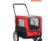 main image for ad 2-in-1 Pet Bike Trailer &amp; Jogging Stroller Red and Black
