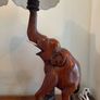 A Vintage pair of matching carved good luck elephants c1970 (shades not included) Image 3