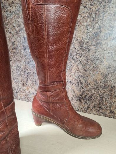 Vintage womens Dr Martens 11436 brown leather heeled riding boots knee high Size Uk 4 EU 37