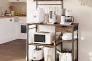 Microwave Oven Rack, 90cm Large Microwave Oven Kitchen Rack with 2 Height-Adjustable and Removable Shelves, High Load-Bearing Design, Drawers