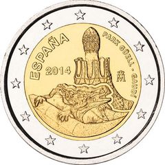 Spain 2 Euro Commemorative Coin 2014 - Works of Antoni Gaudi. Uncirculated.