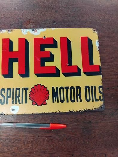 Shell metal sign