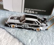 Nissan Skyline C210 - Bosozuko Style - Matt Black - Pop Race 1:64