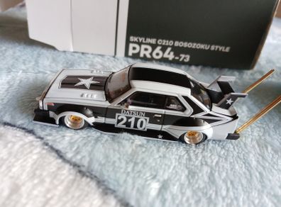 Nissan Skyline C210 - Bosozuko Style - Matt Black - Pop Race 1:64