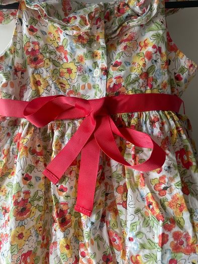 Laura Ashley ruffle collar floral ribbon dress age 6