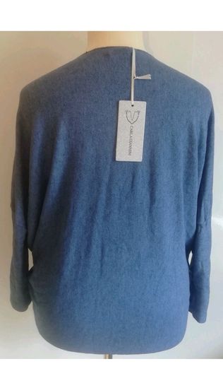 Carla Giannini Angora Wool Jumper Denim Blue Star One Size NWT Italy CAN POST