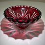 Vintage Bohemian Ruby Cut-to-Clear Lead Crystal Small Bowl / Salt Cellar Image 4