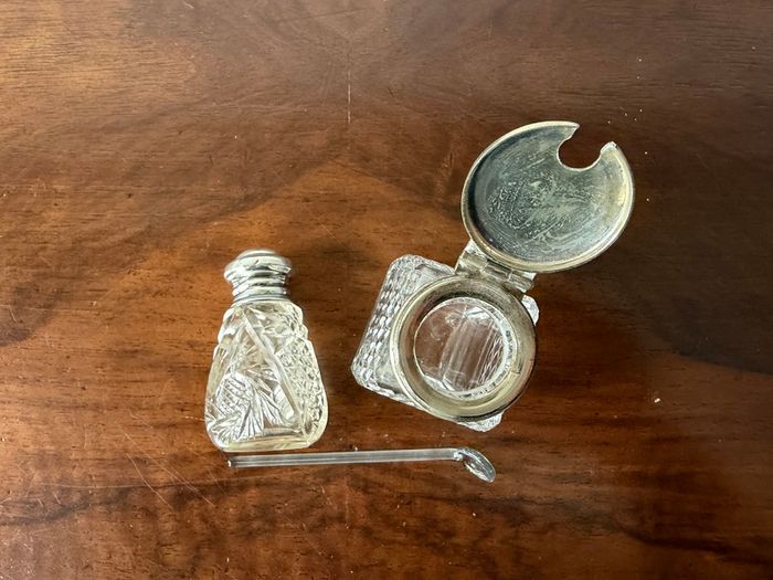 Vintage Cut Glass Perfume & Dressing Table Set