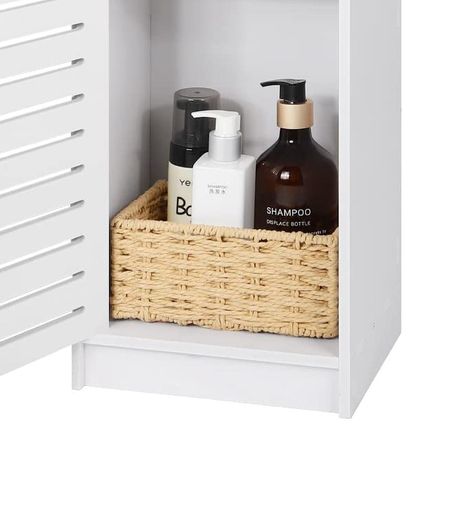 Waterproof Bathroom Cabinets,Bathroom Storage Units with Open Storage Shelf,Free-standing Floor Cabinets,Corner Organizer Cupboard for Bedroom Kitchen Hallway,White.