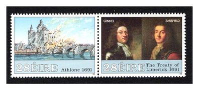 1991 Ireland 300th Anniversary of Williamite Wars Commemorative Stamps Mint Never Hinged (MNH)