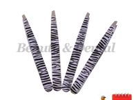 main image for ad 4x Zebra Design Professional Stainless Steel Tweezers Eyebrow Tweezers Eyebrow Clip