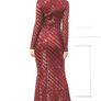 beautiful dress sequins burgundy evening maxi long sleeve prom dress  New sequins dress  Elegant  Maxi dress Long sleeve  For evening, Prom, Party wear Image 3
