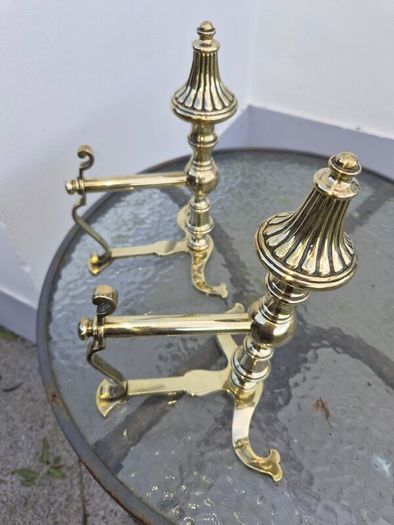 old brass  fire  dogs