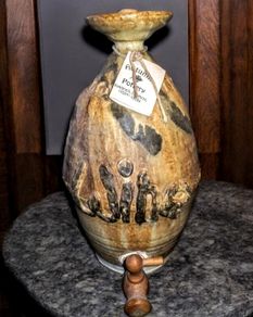 Irish Large Pottery Wine jug with tap
