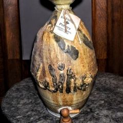 Irish Large Pottery Wine jug with tap