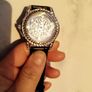 Crystal Covered Rotating Watch with Black Strap (quartz) Image 4