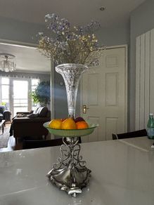 Vintage Epergne cut crystal silver plated